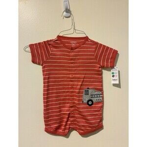 NWT Carter's Child of Mine Red Fire Truck Romper - 18M